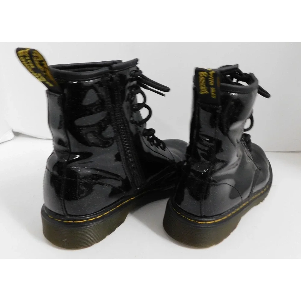 Doc Dr Martens Black‎ Glitter Boots Womans 6 AIR WAIR 1460 Y Zip
